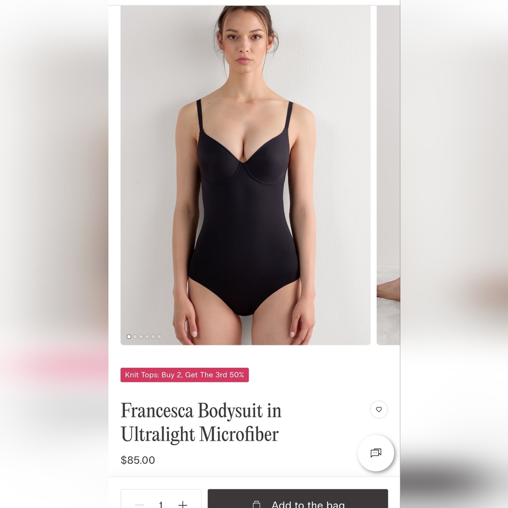 Intimissimi Set Of Two Black And Cream Bodysuits
